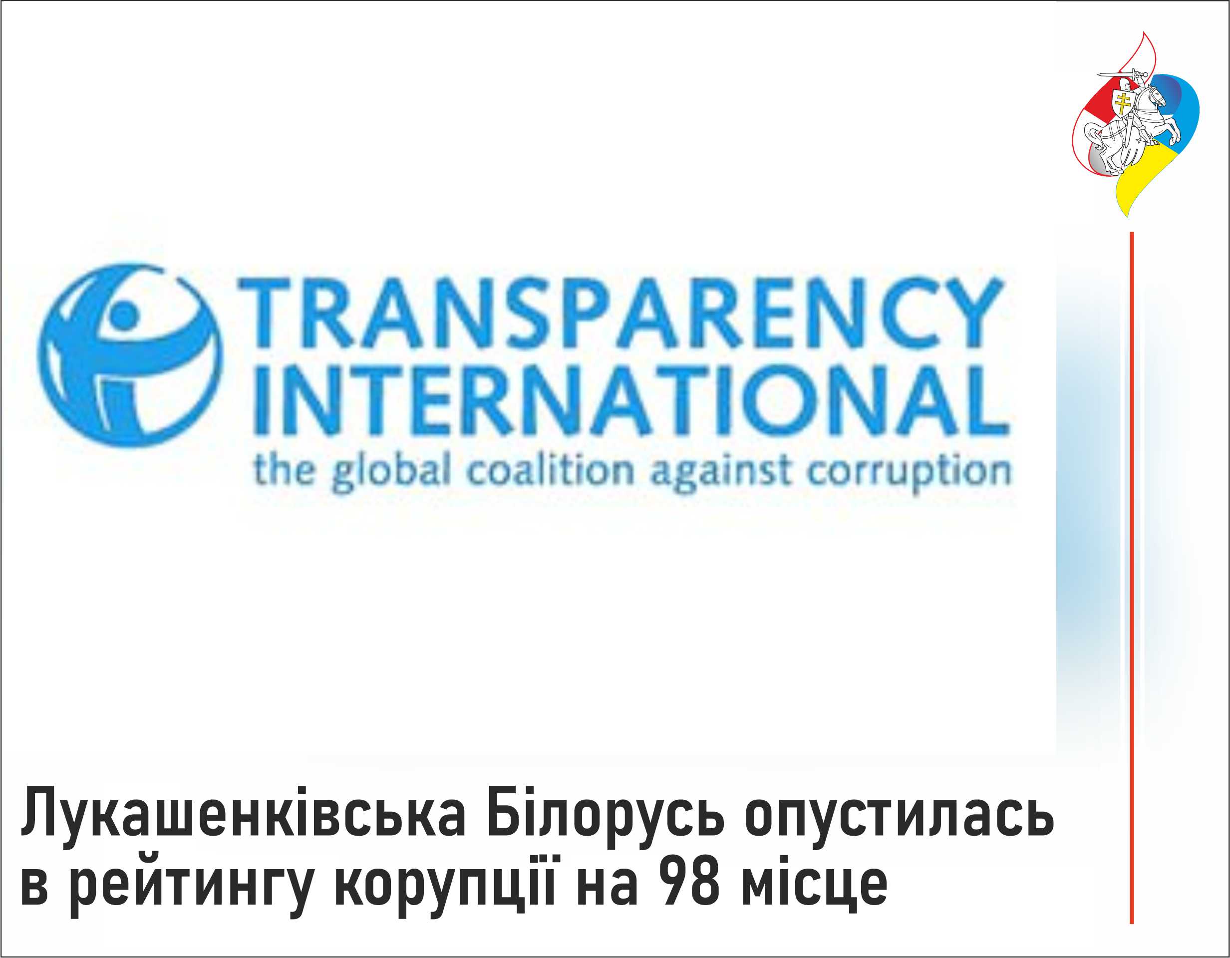 Лукашенківська Білорусь опустилась в рейтингу корупції на 98 місце